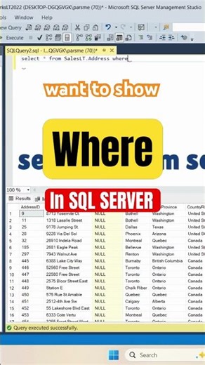 Where in sql server - filter #tutorial #sql #database #sql_tutorial #sqlserver #sqlwhere #filterdata