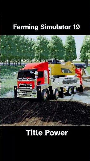 12-wheel Hino truck takes on its first job, carrying a CAT320 Farming Simulator 19. #farmingsimul...