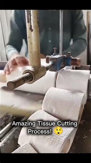Amazing Tissue Cutting Process! 😲 | How Toilet Paper Rolls Are Cut in Factory Machines