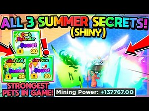 😱ALL 3 *SHINY* SECRETS From Summer Event!! - Mining Simulator 2 (Roblox)