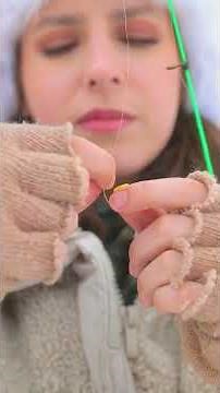 How to catch fish in freezing ice! 🎣❄️ #winter #fishing #asmr