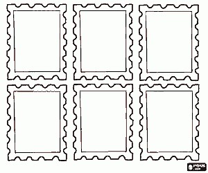 Six stamps for Postman Pat coloring page printable game