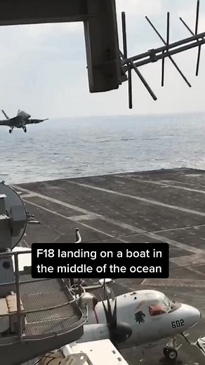 F18 Landing in the middle of the ocean .. best sleep ever #f18 #deployment #military #navy #finenavyday #underway #cvnlife