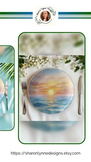 Ocean-Themed Ceramic Dinner Plate: Coastal Dining Tableware for Seafood Lovers