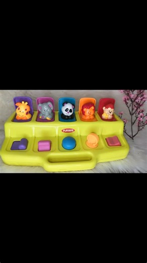 Thrift Toys Planet on Instagram: "This is a Playskool Busy Poppin’ Pals pop-up activity toy. It features five colorful animals: a giraffe, elephant, panda, lion, and monkey #fisherprice #kids"