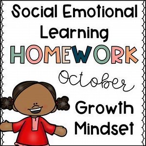 Social Emotional Learning Homework, Growth Mindset | October SEL Homework