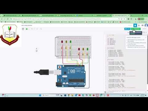 create simple two line trafficlight using TinkerCAD