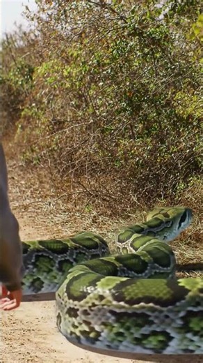 Man has a close encounter with a giant python. #animals