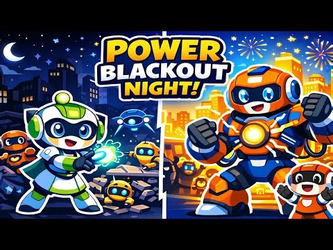 Power Blackout Night 🌌🤖 | Bixi & Bolo Save the City | 3D Robot Cartoon for Kids