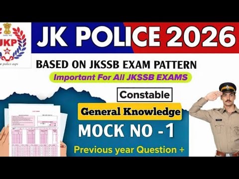 Expected Questions of Jkp Police constable 👍 | Important Gk Questions and Answers |