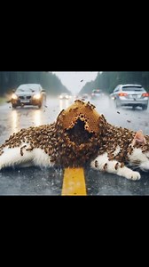 Hero Dog Rescues : Bees Attack on Cat—Dog Races Against Time to Save | Rainbow after the storm