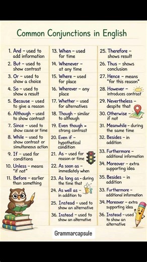 Common Conjunctions in English|Grammarcapsule