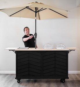 Chevron Food Cart – 7 Ft Portable Serving Bar With Fold-out Shelves - Etsy