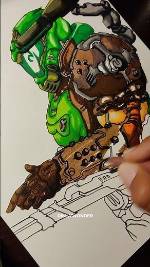 How to draw doom Slayer #drawing #art #fanart #doometernal #howto
