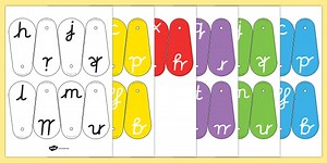 A-Z Letter Fans (Cursive)