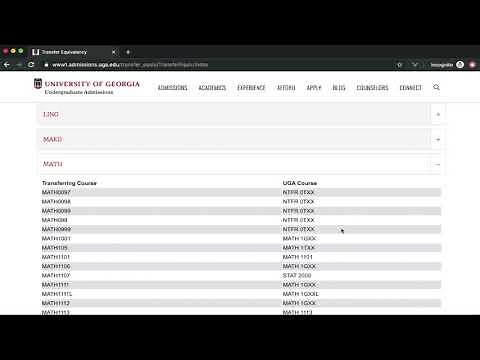 Introduction to the UGA Transfer Equivalency Portal