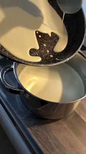 Frying thin crepes [Polish nalesniki]