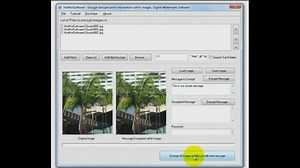 How to Encrypt your text within image files! Digital watermarking software to encrypt text!
