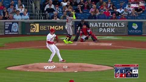 Juego de dos jonrones de Michael Harris II vs. Nacionales