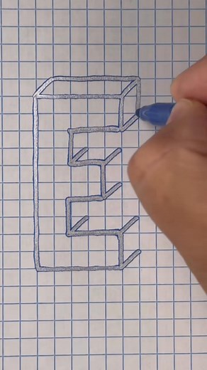 5.6K views · 12 reactions | 3-D letter E _7277342971866008874 #opticalillusion #letters #drawing #pokegemzart #3d | Marjorie Petty | Facebook