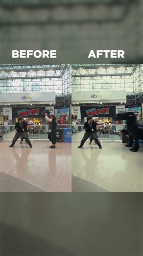 Toothless in real life–Before and After! #vfx #howtotrainyourdragon #behindthescenes