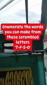 54 comments | Enumerate the words you can make from these scrambled letters 'T-P-S-O' | SirMert Villanueva | Facebook