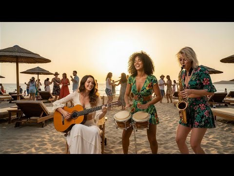 Golden Coast Paradise | Relaxing Flamenco Guitar & Caribbean Rhythms with Sweet Saxophone