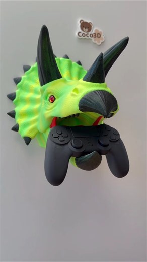 🎮Let’s print this cool triceratops controller holder! (eSUN PLA) #esun #3dprinting #pla #filament