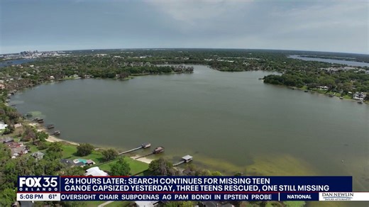 Search continues for missing teen after canoe capsizes in Orlando lake