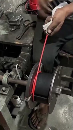 手動ワイヤ巻線作業工程