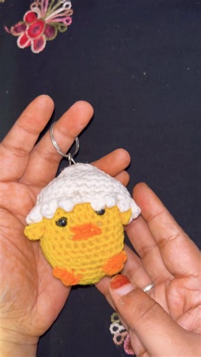 Cutest Crochet Chick Keychain 🐥💛 | Easy DIY Tutorial #crochet #trending #handmade #diy #shorts