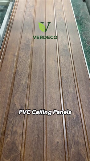 Easy Luxury Red Mahogany PVC Ceiling Panels Installation