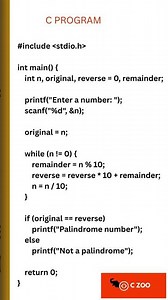 Simple C Program | Logic Explained | Palindrome |C Easy learn