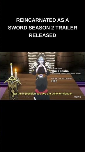 A brand new trailer for the second season of 'Reincarnated as a Sword' has been officially released.