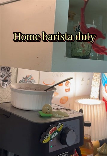 Home barista duty#creatorsearchinsights #makealatteathome