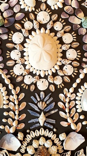 LULU DK on Instagram: "Chocolata 🤎🤍 A possibility?I am going to be doing a live shell piece in the window of @harbingerla during design week March 2-5...big round 5'piece. Tell me what color background you think I should do? Chocolate? Sage green? Cream? BM or F&B color ideas welcome! What's your favorite? Help 😅!"