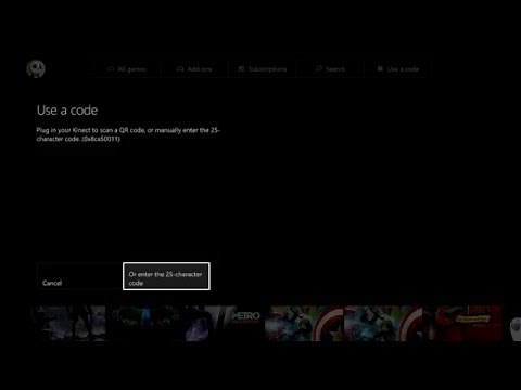 How to find the "use Code" option on your xbox one!