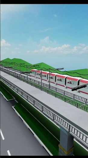 Monorail (Building Phase 1 done) In Grandland Park #roblox #themeparktycoon2 #themepark