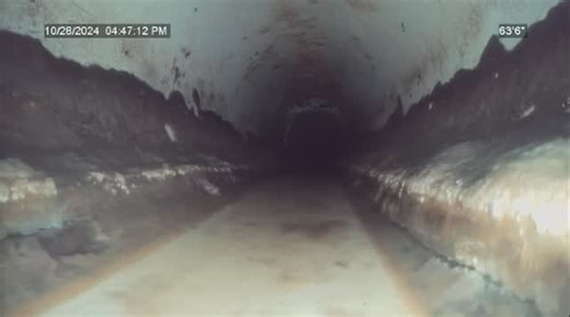 Reliable Plumbing on Instagram: "After performing a camera inspection, this is what the inside of your drain line looks like. As you can see, at approximately 26 feet, the head of the sewer camera is completely underwater, meaning the pipe is holding water at that point. Then at around 49 feet, the camera head finally comes back up and we’re above the water level again. It’s called a belly in the drain line. This typically happens due to the age of the pipe and the condition of the materials, wh