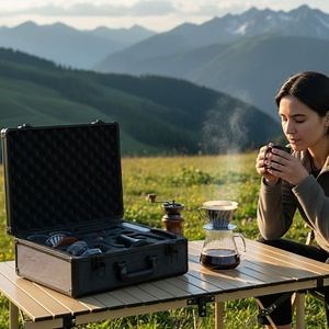 [Hot Item] Pour Over Coffee Maker Barista Sets Kettle Travel Hand Brew Coffee Kit