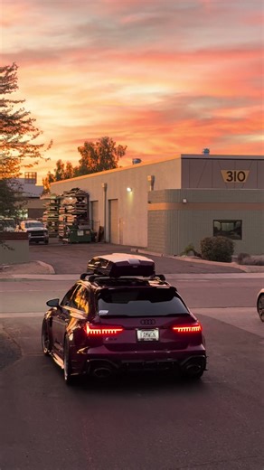 Berry Pearl Exclusive Audi RS6 at sunset😮‍💨 - -@AudiUSA -@Hyer Quality Detail #audi #RS6 #wagon #sunset #insideHQD