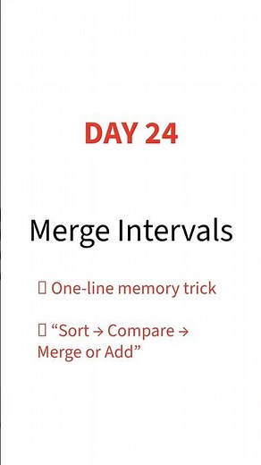 Day 24 : Merge Intervals #trending #coding #viral #exam #pythonanddjangofullstackwebdeveloper