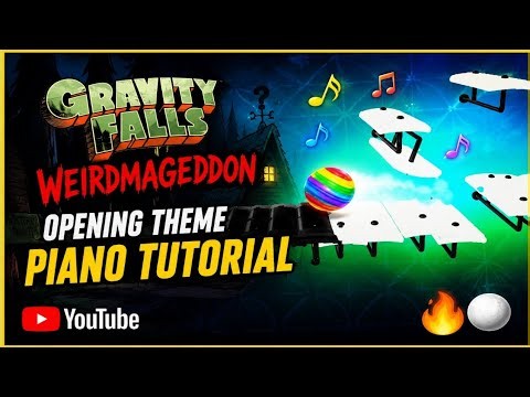🌲 Gravity Falls - Opening Theme / Weirdmageddon | Piano Tutorial | Marble Ball Music 🔥⚪