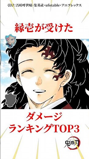 縁壱が受けたダメージランキングTOP3 #雑学 #きめつのやいば #鬼滅の刃