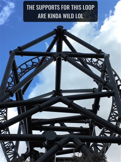 The supports for the loop on Tornado at Parque de Attraciones are a bit over the top... #rollercoaster #themepark #amusementpark #parquedeatraccionesdemadrid #fyp