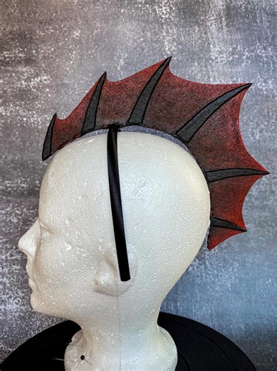 Red and Black Dragon Headpiece Fin Halloween Costume - Etsy