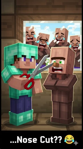 Minecraft Parody 😂 Villager Barber FAIL – Nose Cut! 👃 #shorts