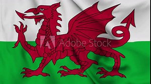 wales flag is waving 3D animation. wales flag waving in the wind. National flag of wales. flag seamless loop animation. high quality 4K resolution