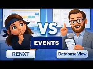 How are events different in RENXT Web View vs. Database View?