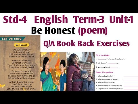 Be Honest | 4th Std English | poem | Term 3 Unit 1 | Samacheer Kalvi